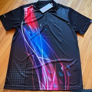 Savalino Mens bowling dry fit shirt new with tags red, blue and purple size XL
